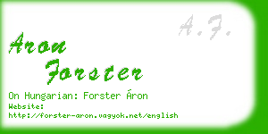aron forster business card